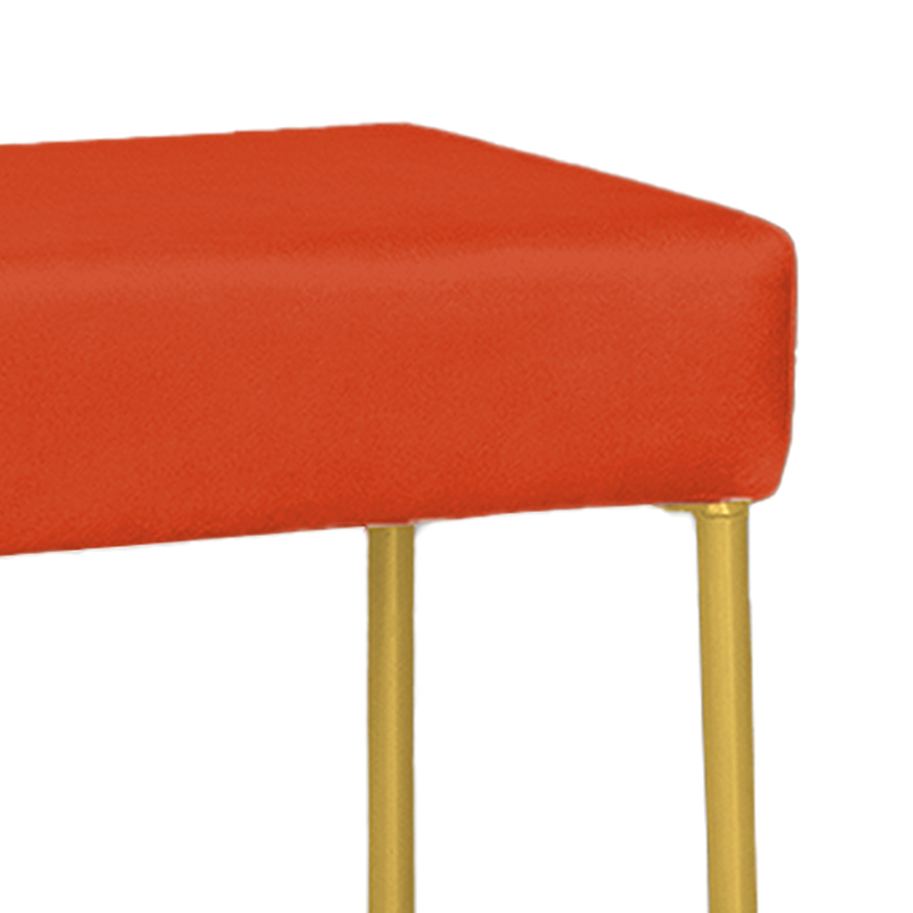 Puff Decorativo Unna Base Gold Veludo Terracota - Montanaris Decor