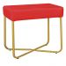 Puff Decorativo Unna Base Gold Veludo Vermelho - Montanaris Decor