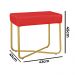 Puff Decorativo Unna Base Gold Veludo Vermelho - Montanaris Decor