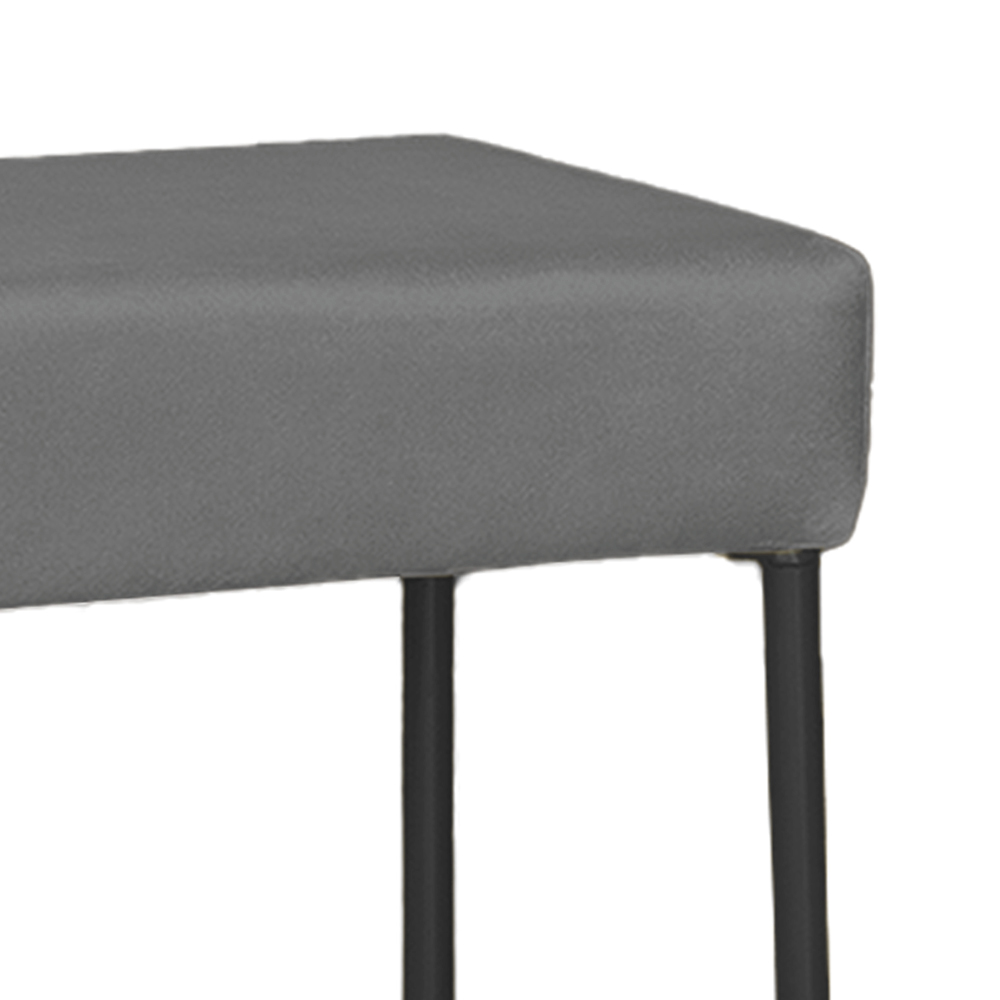 Puff Decorativo Unna Base Preto Veludo Cinza  - Montanaris Decor