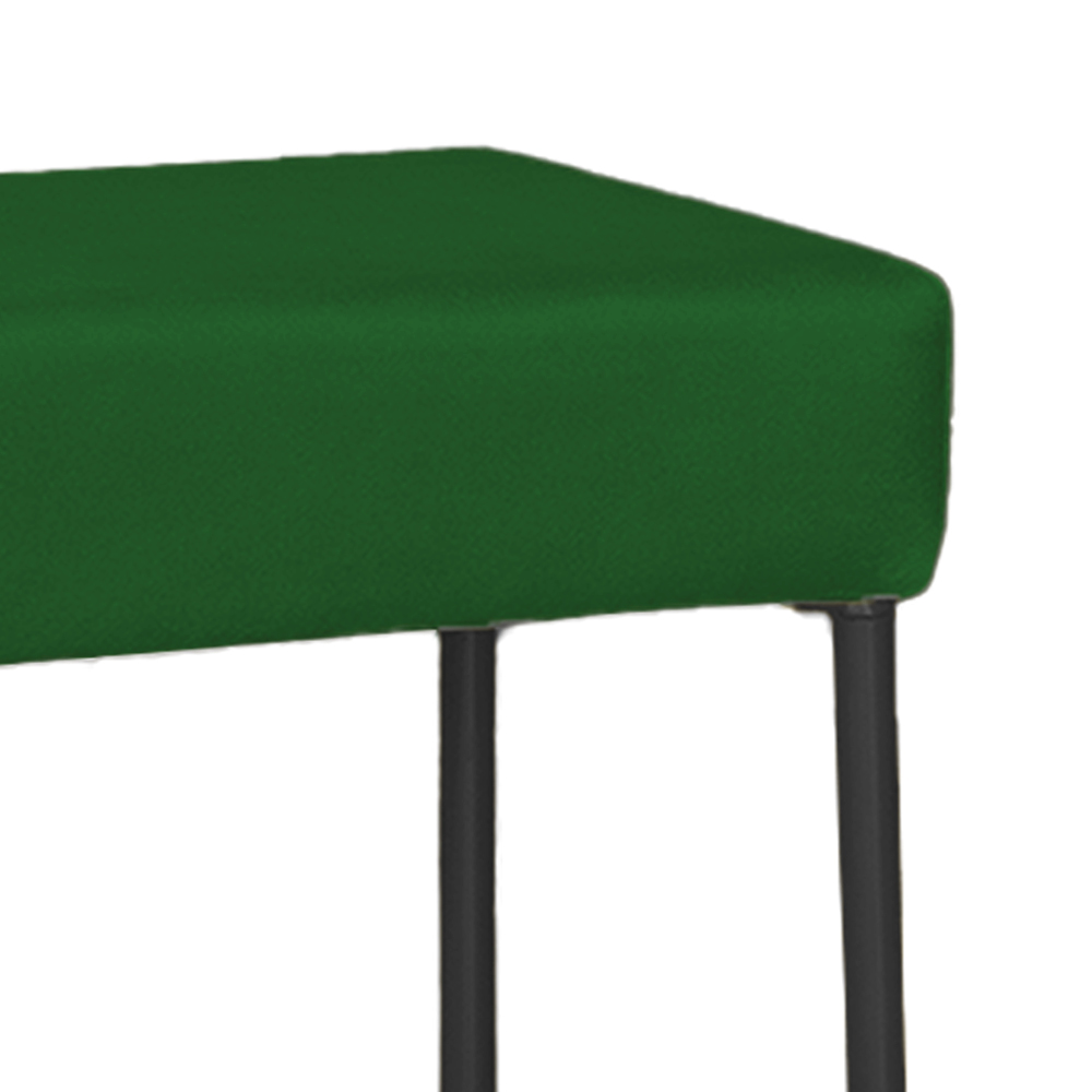 Puff Decorativo Unna Base Preto Veludo Verde - Montanaris Decor