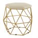 Puff Decorativo para Sala de Estar Luana Veludo Bege - Montanaris Decor