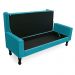 Recamier Baú Namoradeira 100cm Felix Suede Azul Turquesa - Montanaris Decor