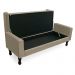 Recamier Baú Namoradeira 100cm Felix Suede Bege - Montanaris Decor
