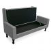 Recamier Baú Namoradeira 140cm Felix Suede Cinza - Montanaris Decor