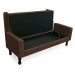 Recamier Baú Namoradeira 140cm Felix Suede Marrom - Montanaris Decor