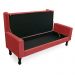 Recamier Baú Namoradeira 140cm Felix Suede Vermelho - Montanaris Decor