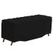 Recamier Calçadeira Baú Belize Casal King 195cm Veludo Preto - Montanaris Decor