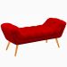 Recamier Calçadeira Casal Quenn 160cm Ayla Veludo Vermelho - Montanaris Decor