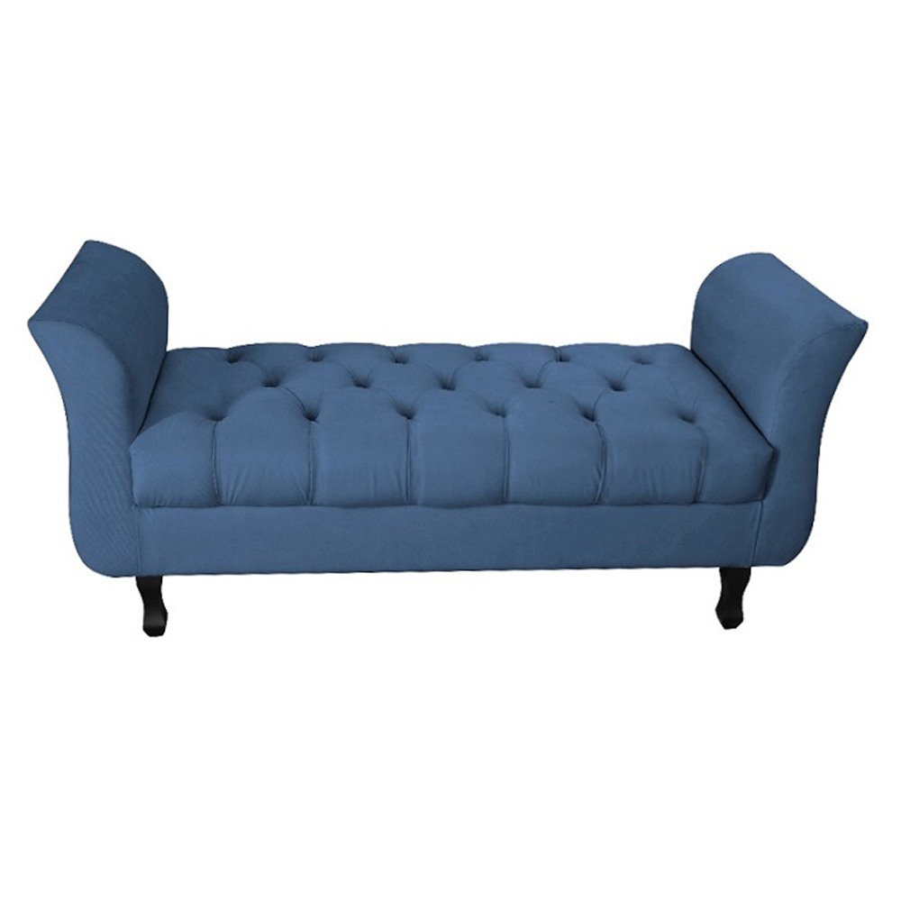 Recamier Grecia Decorativa 100cm Suede Azul Marinho - Montanaris Decor