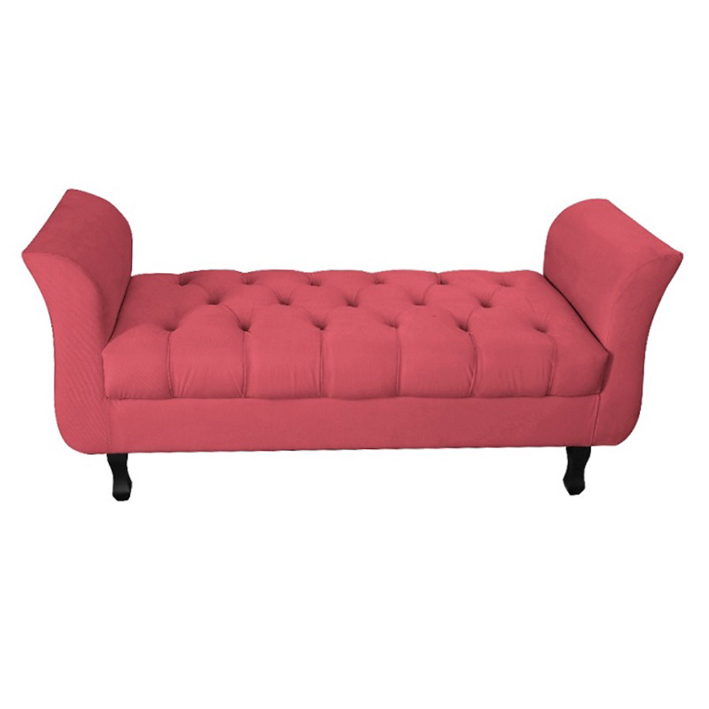 Recamier Grecia Decorativa 100cm Suede Vermelho - Montanaris Decor