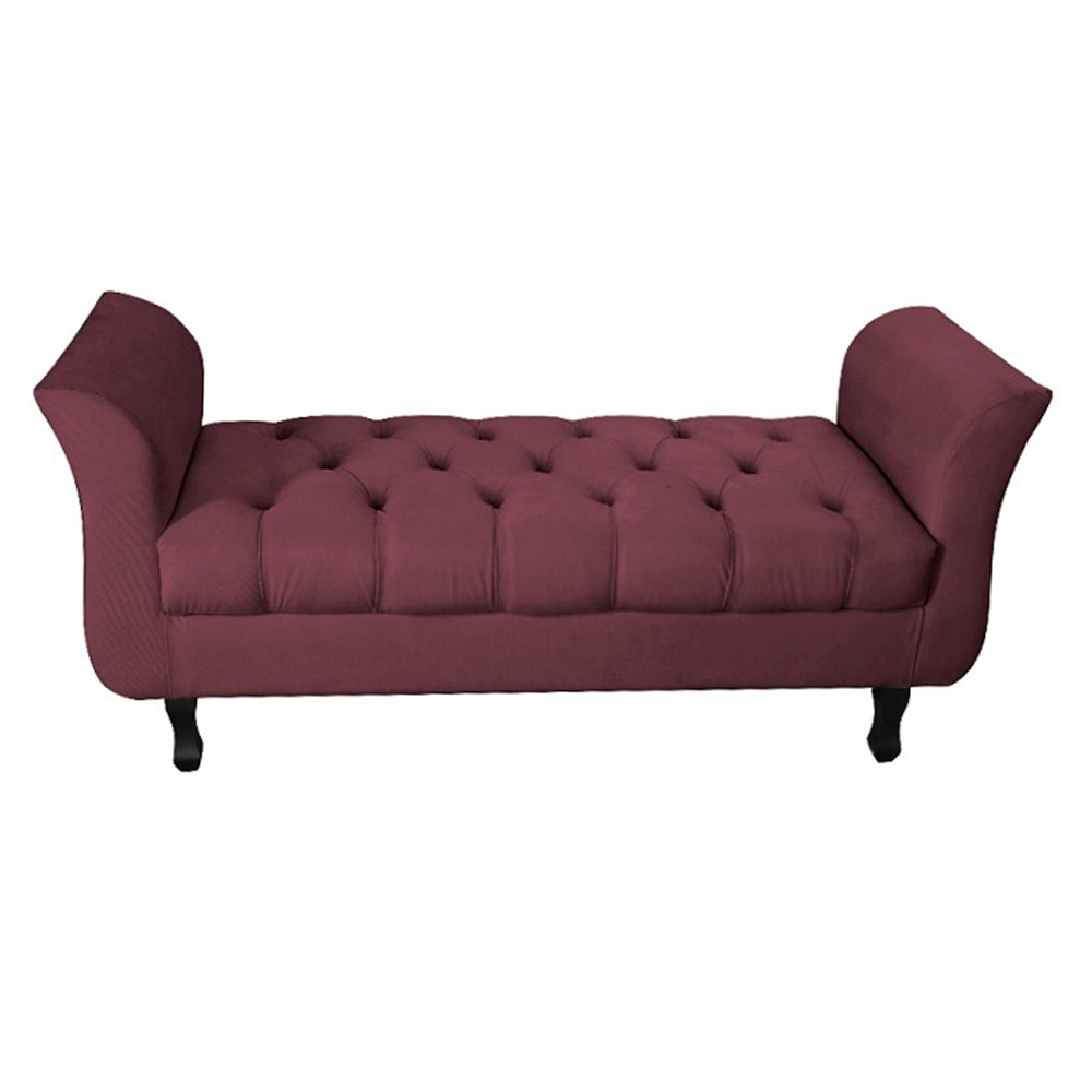 Recamier Grecia Decorativa 140cm Suede Bordô - Montanaris Decor