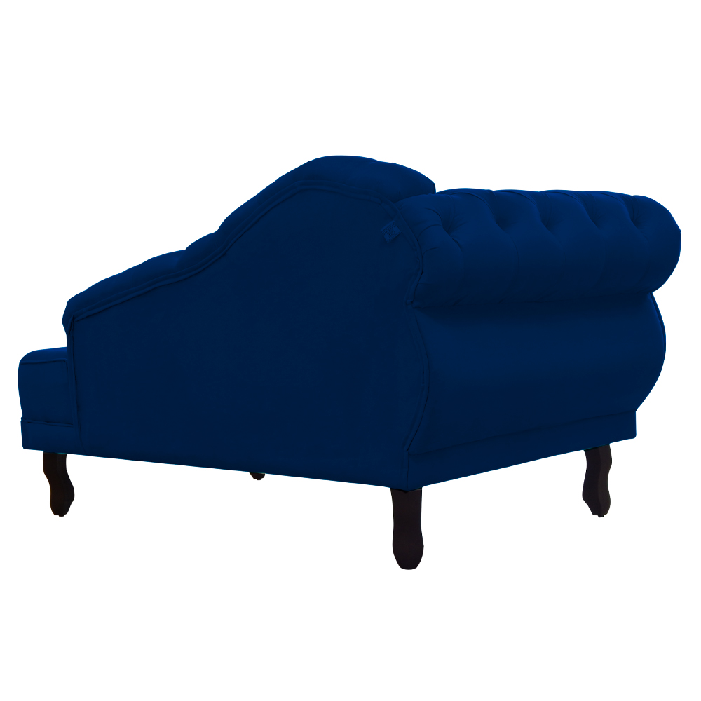 Recamier Larissa Lado Direito 1,20 cm Veludo Azul Marinho - Montanaris Decor