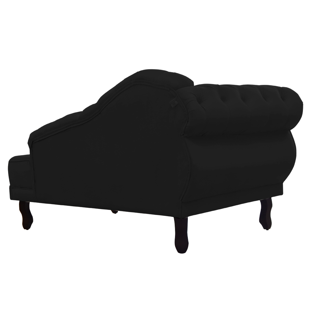 Recamier Larissa Lado Direito 1,20 cm Veludo Preto  - Montanaris Decor