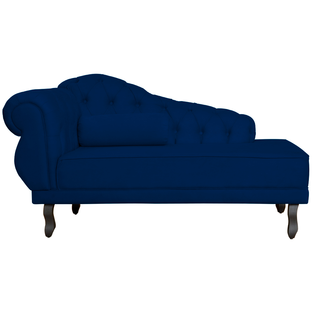 Recamier Larissa Lado Direito 1,50 cm Veludo Azul Marinho - Montanaris Decor