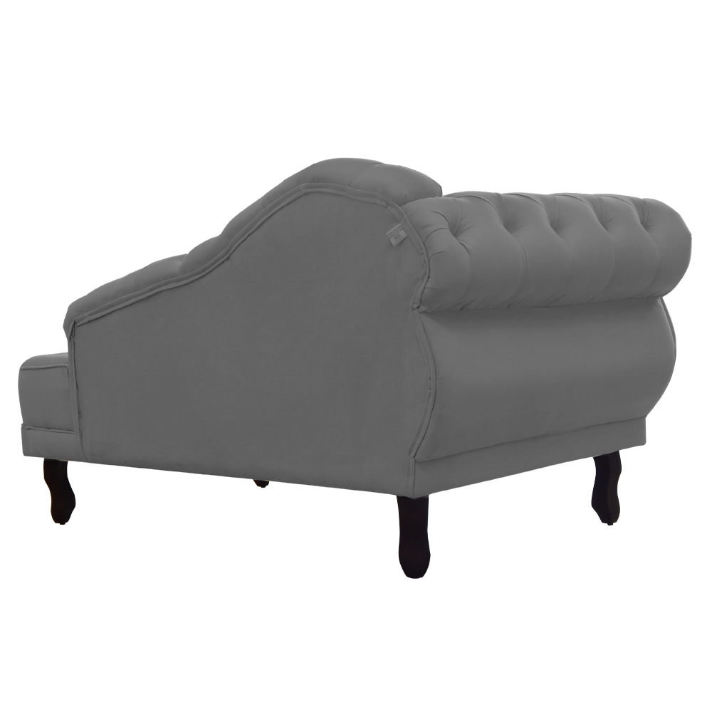 Recamier Larissa Lado Direito 1,50 cm Veludo Cinza - Montanaris Decor