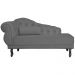 Recamier Larissa Lado Direito 1,50 cm Veludo Cinza - Montanaris Decor