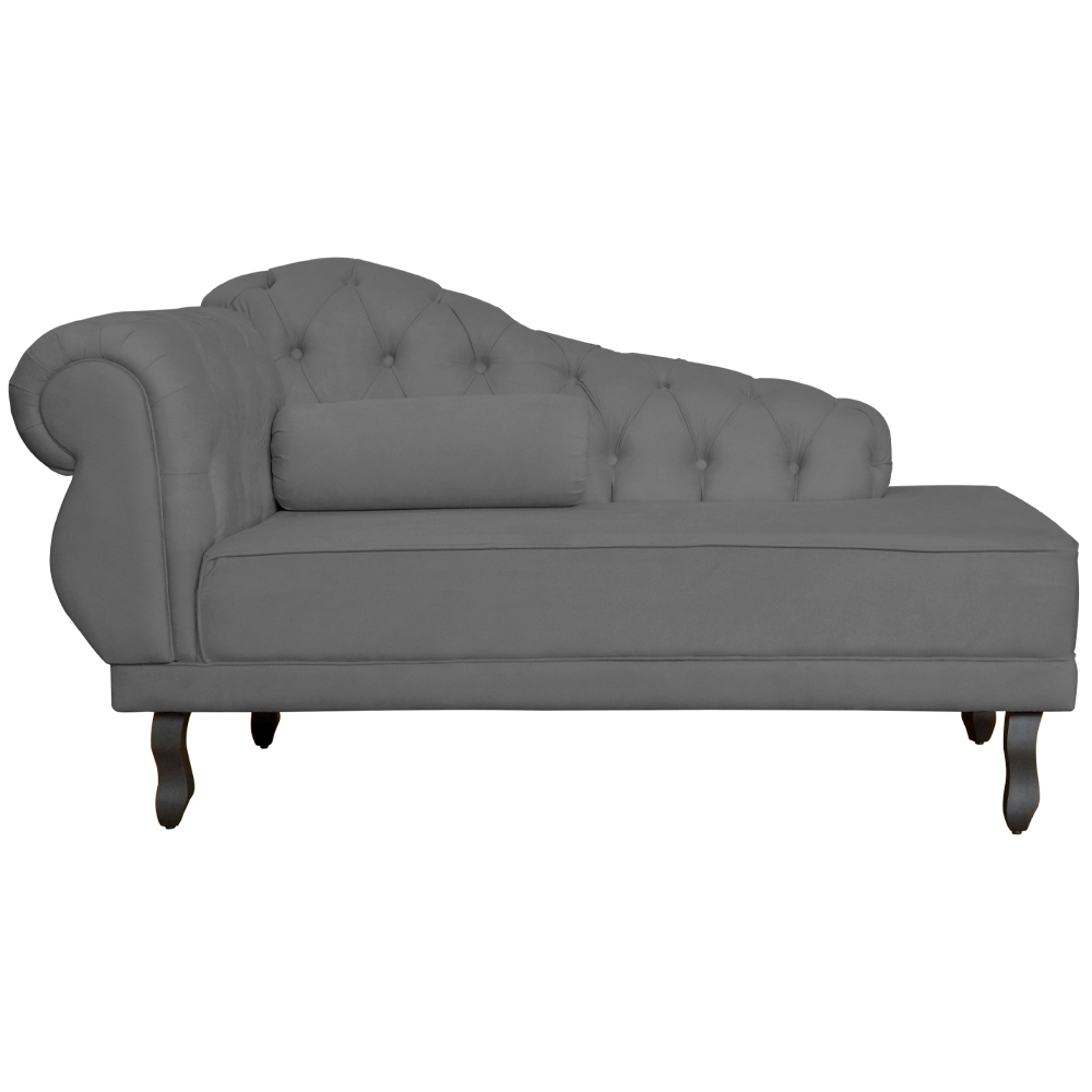 Recamier Larissa Lado Direito 1,50 cm Veludo Cinza - Montanaris Decor