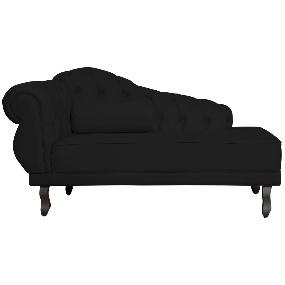 Recamier Larissa Lado Direito 1,50 cm Veludo Preto - Montanaris Decor