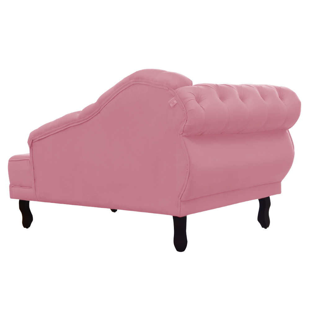 Recamier Larissa Lado Direito 1,50 cm Veludo Rosa - Montanaris Decor