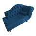 Recamier Larissa Lado Esquerdo 1,20 cm Veludo Azul Marinho - Montanaris Decor