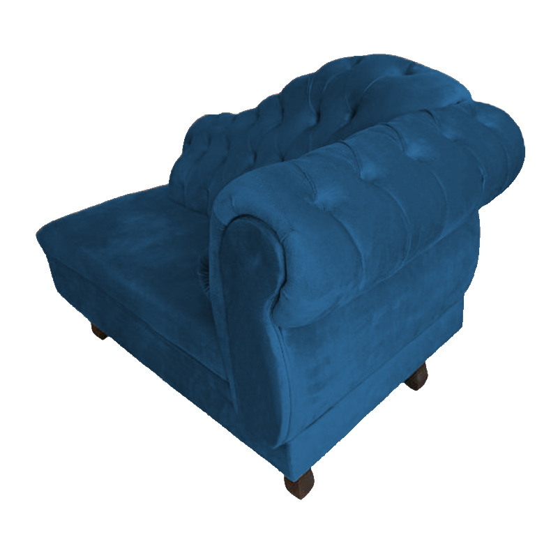 Recamier Larissa Lado Esquerdo 1,20 cm Veludo Azul Marinho - Montanaris Decor