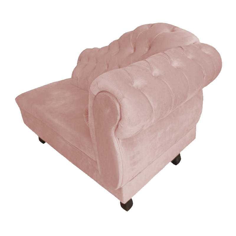 Recamier Larissa Lado Esquerdo 1,20 cm Veludo Rosa  - Montanaris Decor