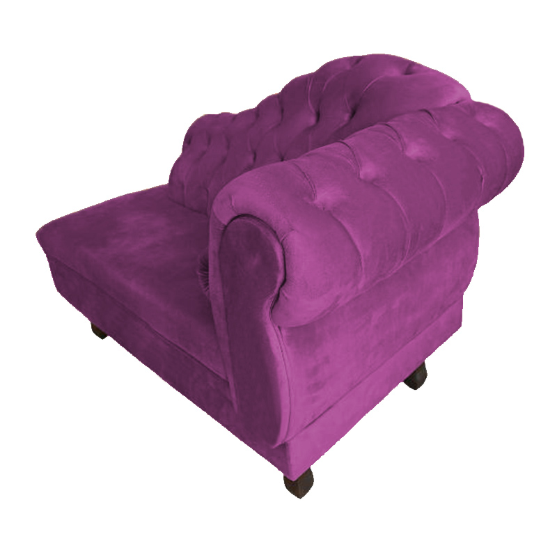 Recamier Larissa Lado Esquerdo 1,20 cm Veludo Roxo - Montanaris Decor