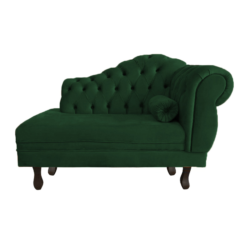 Recamier Larissa Lado Esquerdo 1,20 cm Veludo Verde - Montanaris Decor