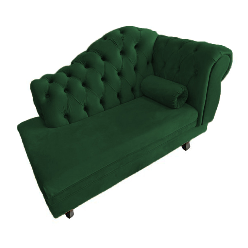Recamier Larissa Lado Esquerdo 1,20 cm Veludo Verde - Montanaris Decor