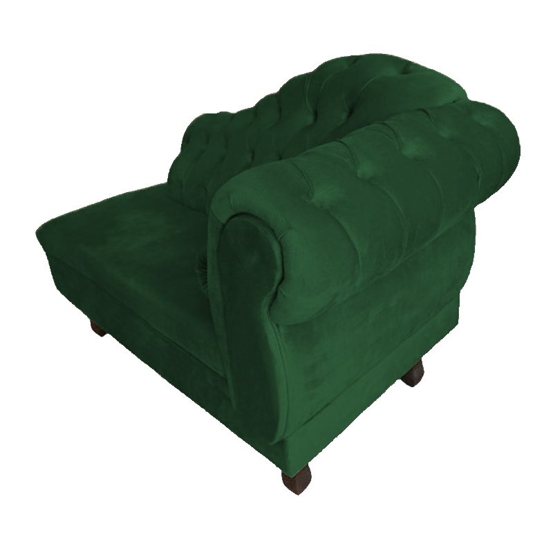 Recamier Larissa Lado Esquerdo 1,20 cm Veludo Verde - Montanaris Decor