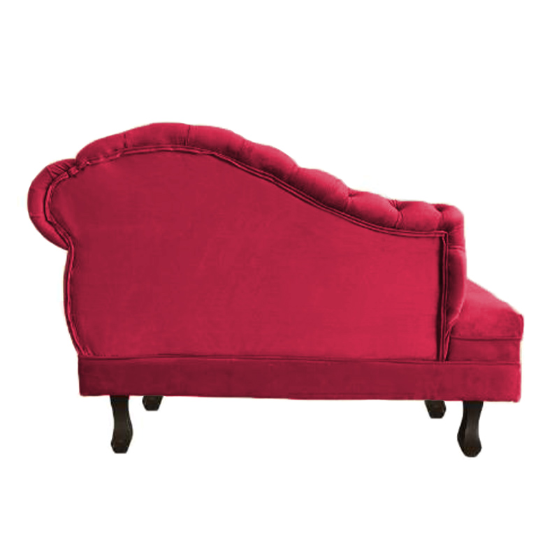Recamier Larissa Lado Esquerdo 1,20 cm Veludo Vermelho - Montanaris Decor