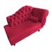 Recamier Larissa Lado Esquerdo 1,20 cm Veludo Vermelho - Montanaris Decor