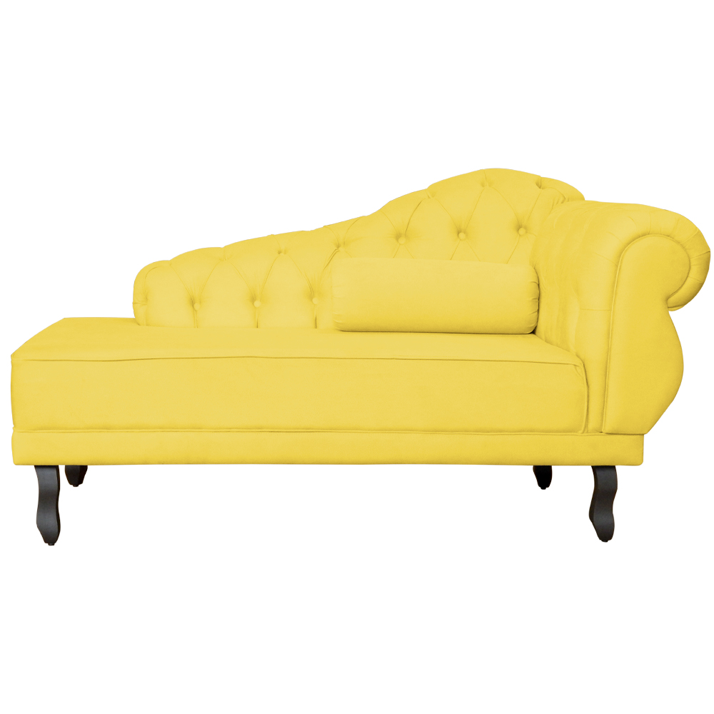 Recamier Larissa Lado Esquerdo 1,50 cm Veludo Amarelo - Montanaris Decor