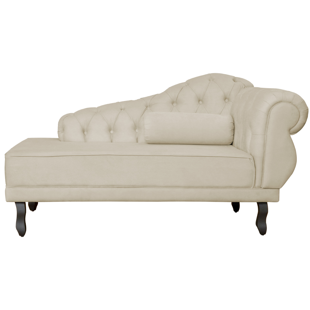 Recamier Larissa Lado Esquerdo 1,50 cm Veludo Bege - Montanaris Decor