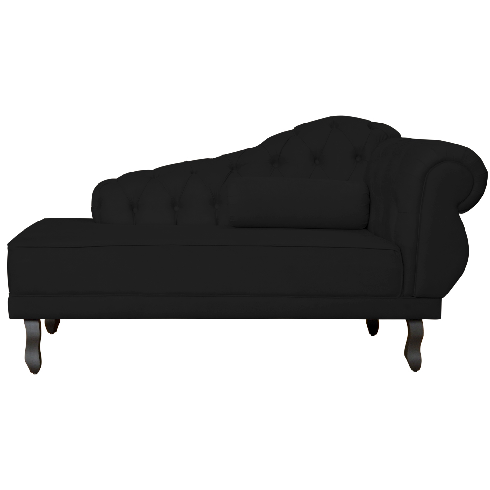 Recamier Larissa Lado Esquerdo 1,50 cm Veludo Preto - Montanaris Decor