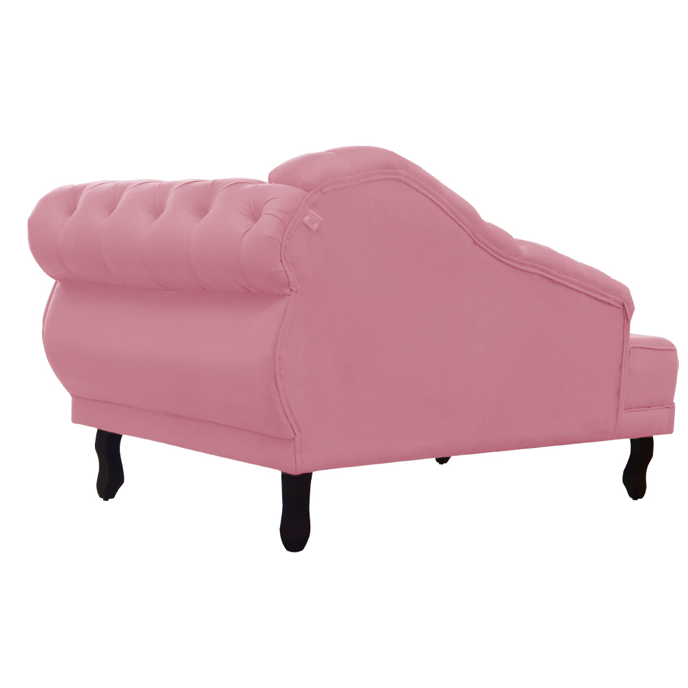 Recamier Larissa Lado Esquerdo 1,50 cm Veludo Rosa - Montanaris Decor