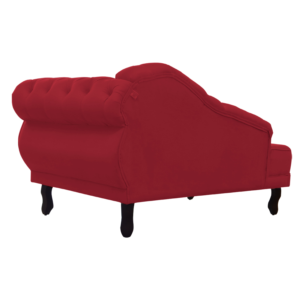 Recamier Larissa Lado Esquerdo 1,50 cm Veludo Vermelho - Montanaris Decor