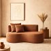 Sofá  Decorativo Curvo Orgânico Nature Gaia Boucle Terracota - Montanaris Decor