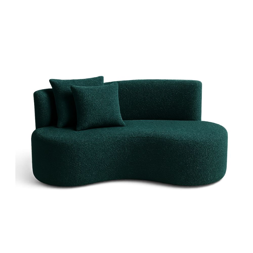 Sofá  Decorativo Curvo Orgânico Nature Gaia Boucle Verde - Montanaris Decor