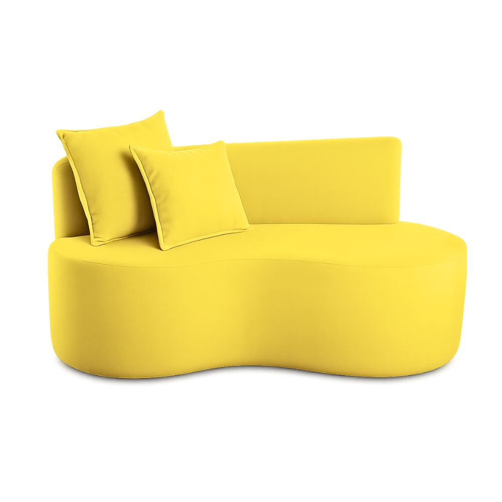 Sofá  Decorativo Curvo Orgânico Nature Gaia Suede - Montanaris Decor