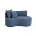 Sofá  Decorativo Curvo Orgânico Nature Gaia Suede Azul Royal - Montanaris Decor