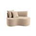 Sofá  Decorativo Curvo Orgânico Nature Gaia Suede Bege - Montanaris Decor