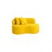 Sofá  Decorativo Curvo Orgânico Nature Gaia Veludo Amarelo - Montanaris Decor