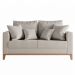 Sofá 2 Lugares Decorativo 1,80cm Beni Base Madeira Linho Bege - Montanaris Decor