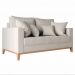 Sofá 2 Lugares Decorativo 1,80cm Beni Base Madeira Linho Bege - Montanaris Decor