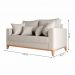 Sofá 2 Lugares Decorativo Beni 1,40cm Base Madeira Linho Bege - Montanaris Decor