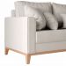 Sofá 2 Lugares Decorativo Beni 1,40cm Base Madeira Linho Bege - Montanaris Decor