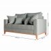 Sofá 2 Lugares Decorativo Beni 1,40cm Base Madeira Linho Cinza - Montanaris Decor