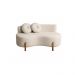 Sofá Decorativo Curvo Orgânico Living Boucle Bege - Montanaris Decor